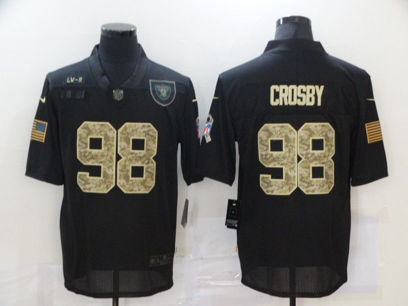 Men Okaland Raiders #98 Crosby Black camo Lettering 2020 Nike NFL Jersey